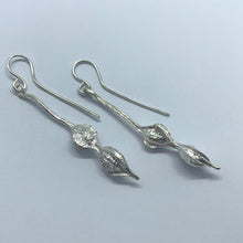 Load image into Gallery viewer, Kowhai Earrings 2 pod - Silver