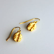 Load image into Gallery viewer, Coffee Bean Earrings - Gold Short Hooks