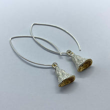 Load image into Gallery viewer, Cup Earrings -Long Hooks - Silver and Gold