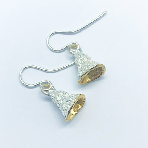 Cup Earrings - Short Hook Silver and Gold