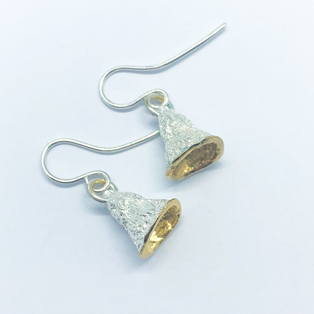 Cup Earrings - Short Hook Silver and Gold