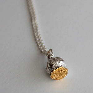 ANZAC Poppy Necklace - Silver + Gold