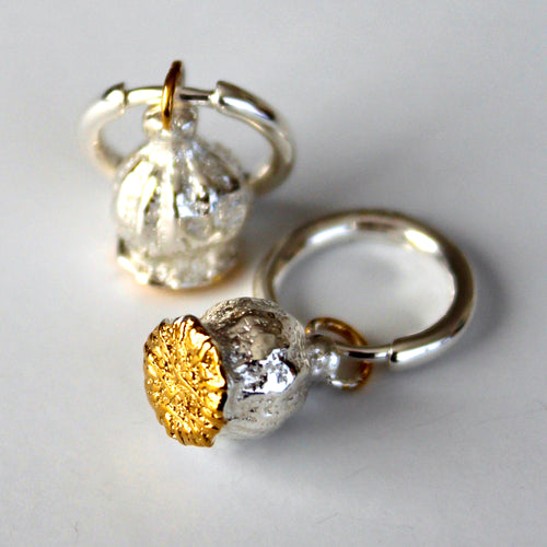Anzac Poppy Earrings - Hoops Silver and Gold