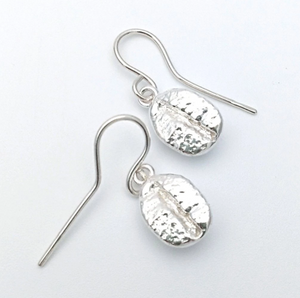 Coffee Bean Earrings - Silver