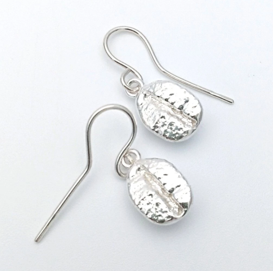 Coffee Bean Earrings - Silver