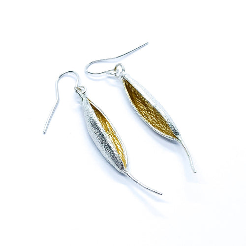 Rewarewa Earrings - Silver and Gold